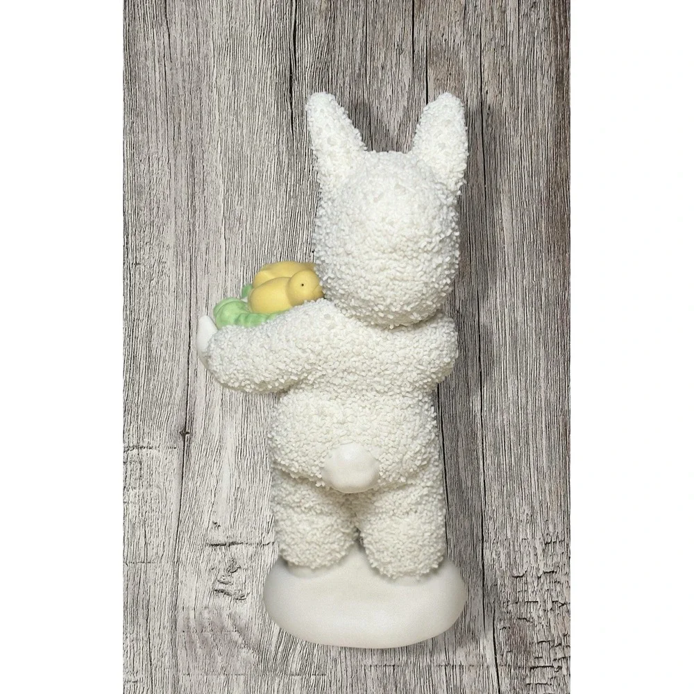 Adorable Dept. 56 Snowbunnies A Basket Of Joy Porcelain Figurine